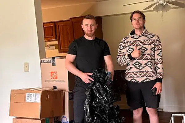 Careful packing of household items