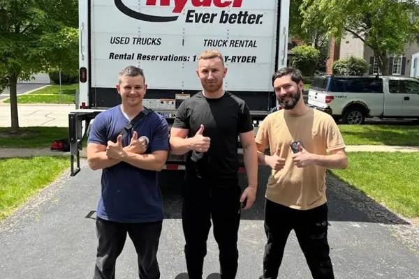 Professional moving team at work