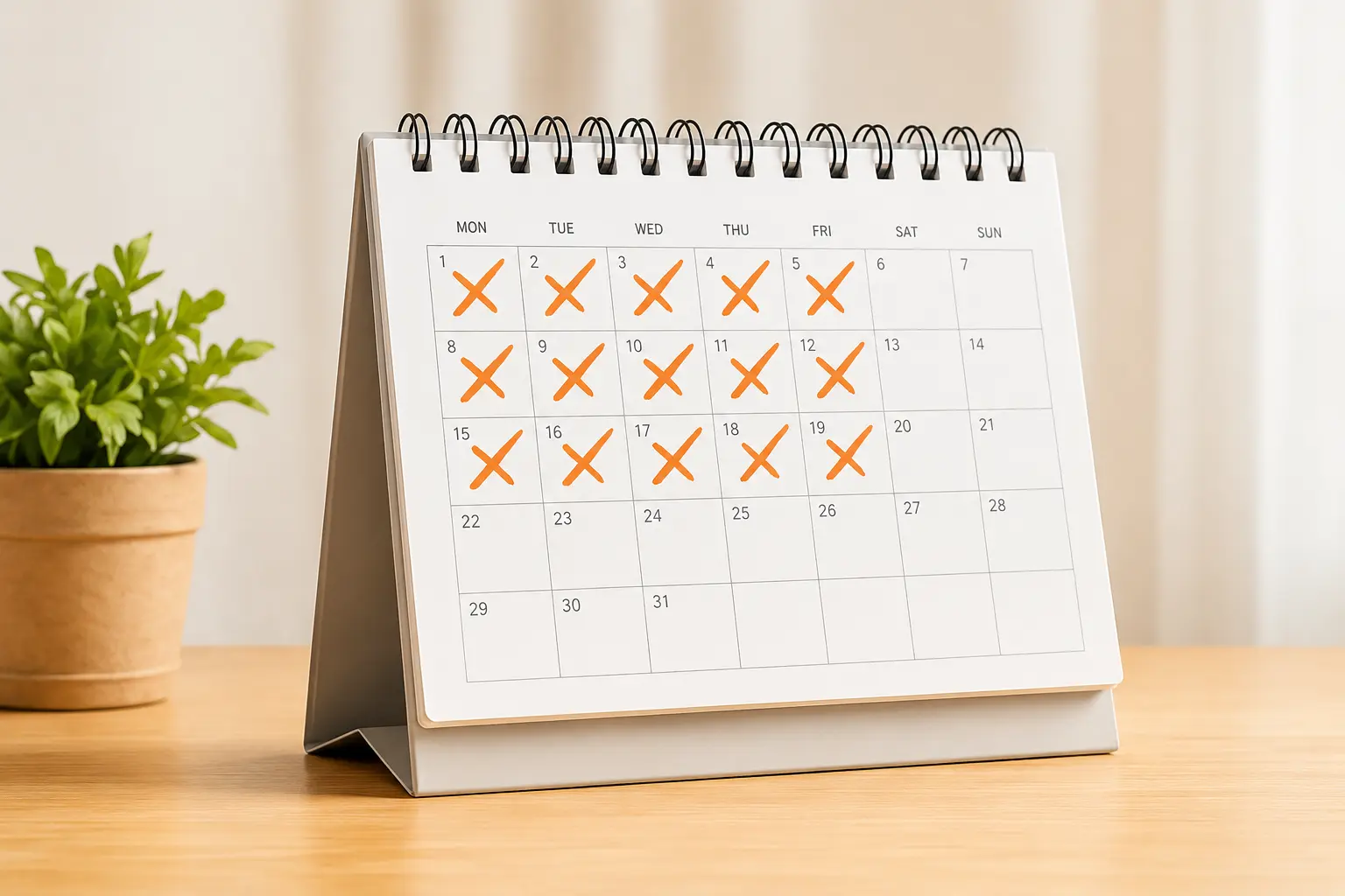 Moving countdown calendar