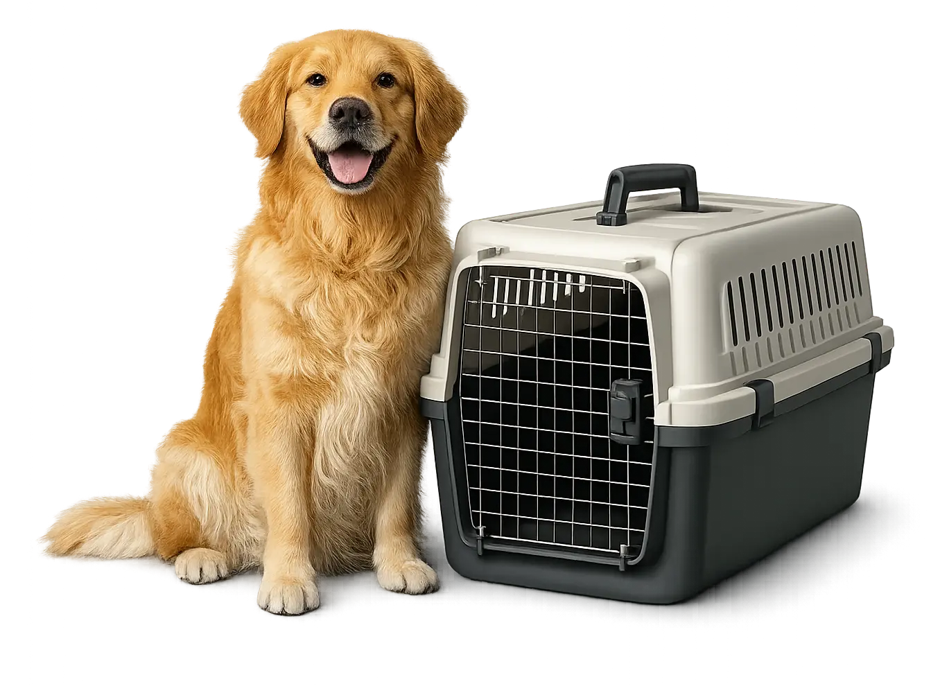 Pet carrier representing animals that moving companies cannot transport